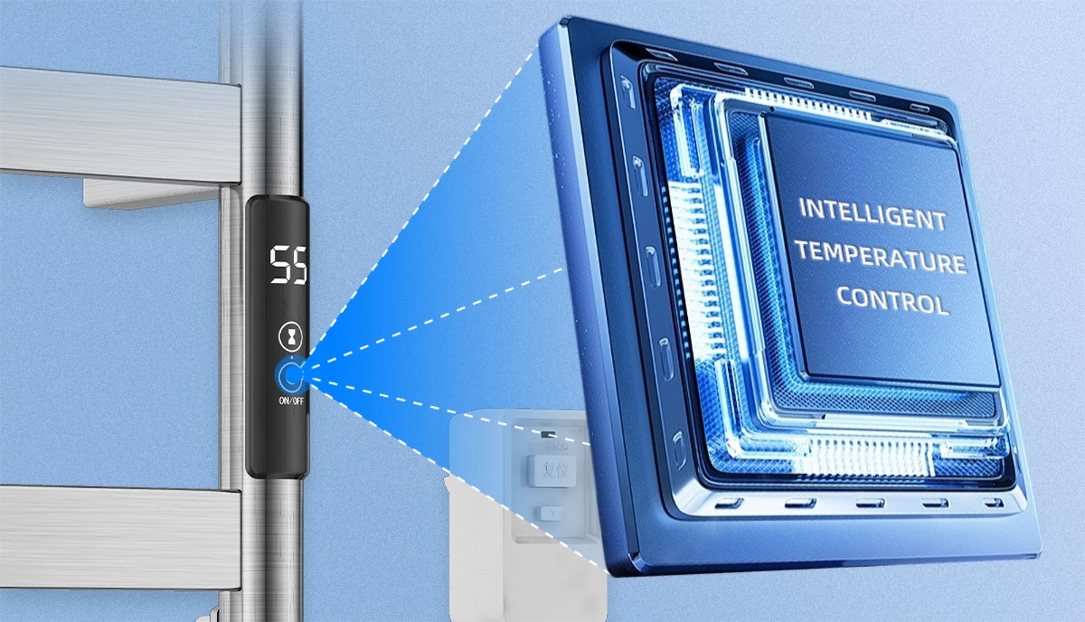 Sèche-serviettes électrique échelle noir 220W